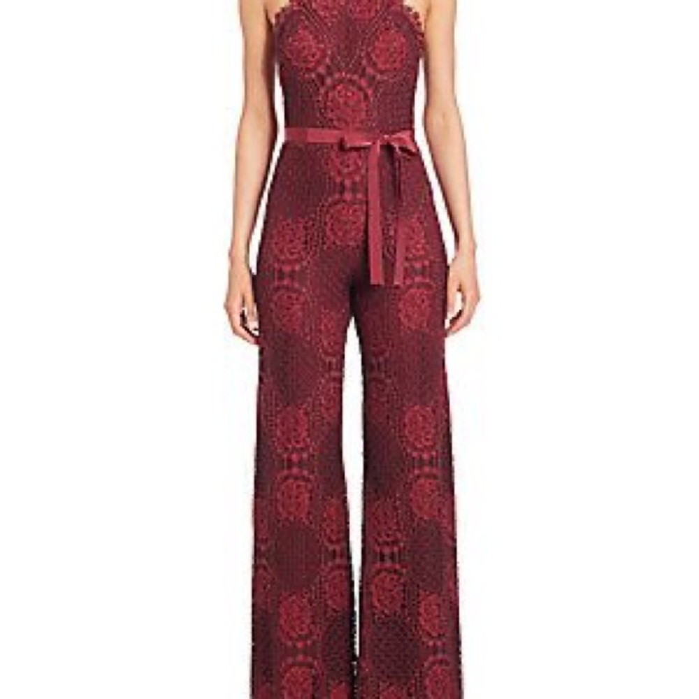 Alexis Maylina Lace Sleeveless Jumpsuit in Red S